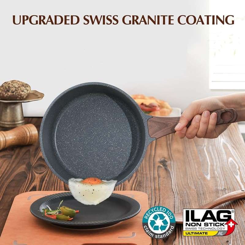 SENSARTE Nonstick Saucepan with Lid, 1.5 Quarts Small Pot with Swiss Granite Coating, Stay-cool Handle, Multipurpose Handy Sauce Pot Small Kitchen Cooking Pot, Induction Comptable, PFOA Free - Image 5