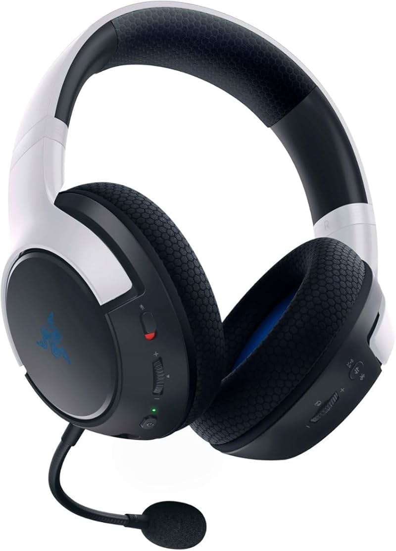 Razer Kaira Dual Wireless Gaming Headset for PlayStation 5 / PS5, PC, Mobile, PS4: Triforce 50mm Drivers - HyperClear Cardioid Mic - 2.4GHz and Bluetooth w/SmartSwitch - EQ Toggle - White/Black - Image 2