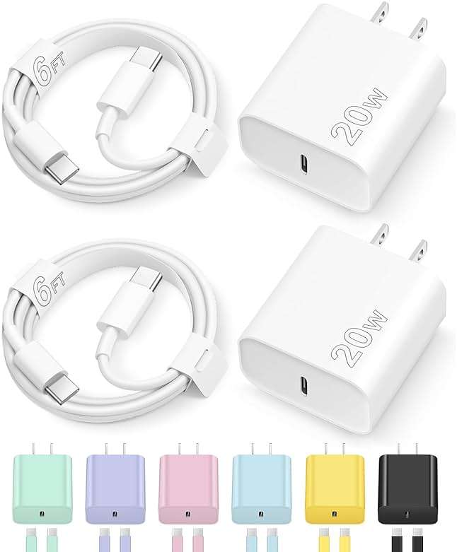 iPhone 17 16 15 Charger Fast Charging Type C Chargers USB C Charger Block iPhone 17 16 15 Air Pro Max Chargers with 6FT Cable for iPhone 17/17 Plus/17 Pro Max/16/16 Plus/16 Pro Max/15 Pro Max/iPad Pro - Image 1