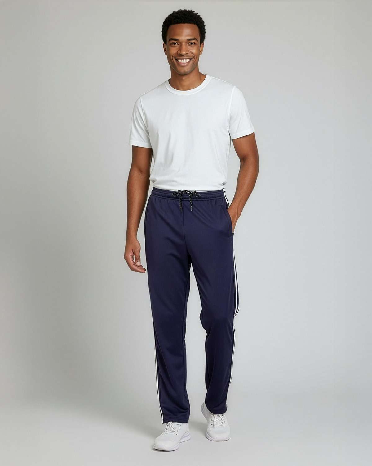 Real Essentials 3 Pack: Men's Mesh Open Bottom Sweatpants Gym Active Athletic Workout Casual Pants with Pockets (Big & Tall) - Image 3