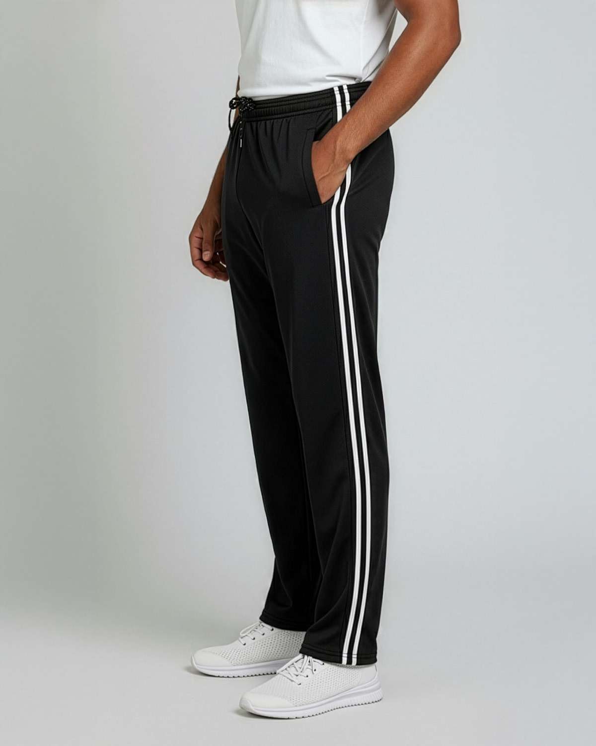 Real Essentials 3 Pack: Men's Mesh Open Bottom Sweatpants Gym Active Athletic Workout Casual Pants with Pockets (Big & Tall) - Image 7