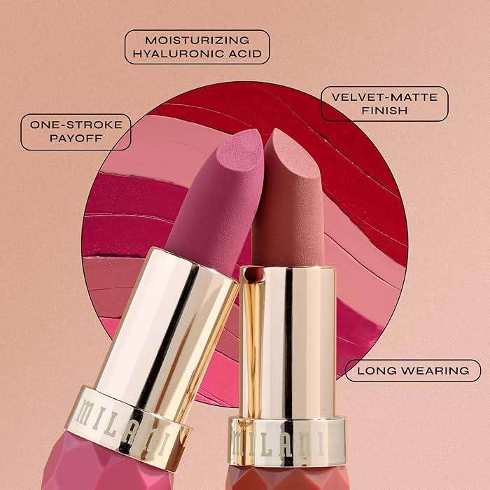 Milani Color Fetish Matte Lipstick, Hydrating Velvet Finish, Full Coverage Long Lasting, Moisturizing Cream Lip Color with Hyaluronic Acid, 0.14 oz, 460 Sensual - Image 5