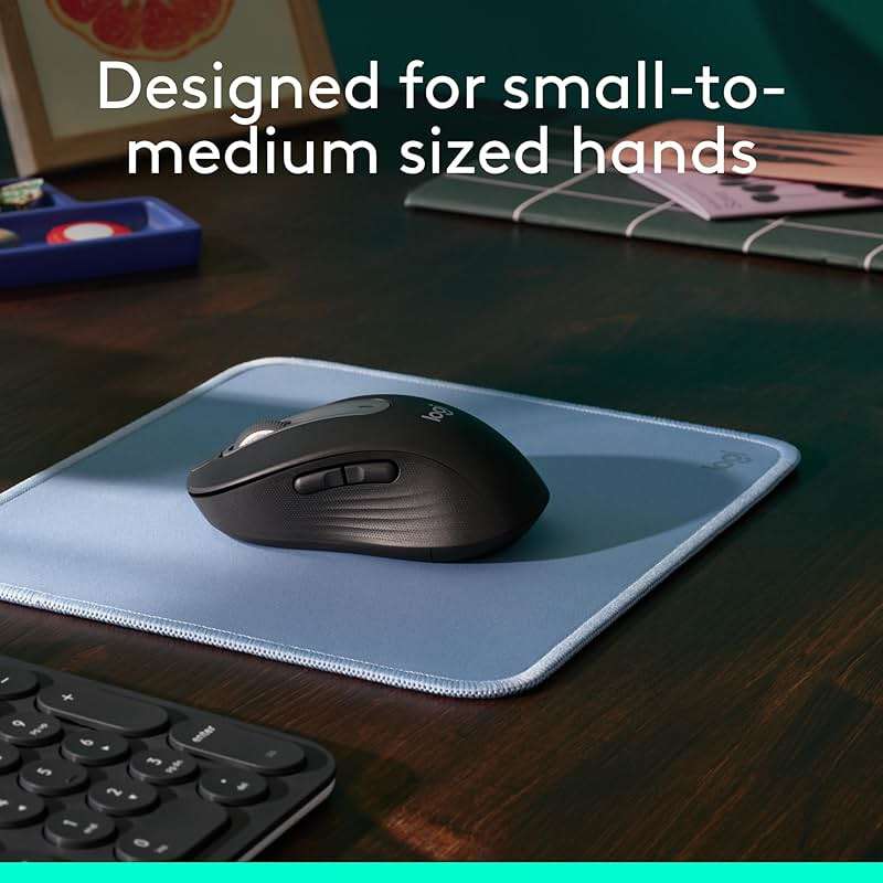 Logitech Signature M650 Wireless Mouse - for Small to Medium Sized Hands, 2-Year Battery, Silent Clicks, Customizable Side Buttons, Bluetooth, for PC/Mac/Multi-Device/Chromebook - Black - Image 3