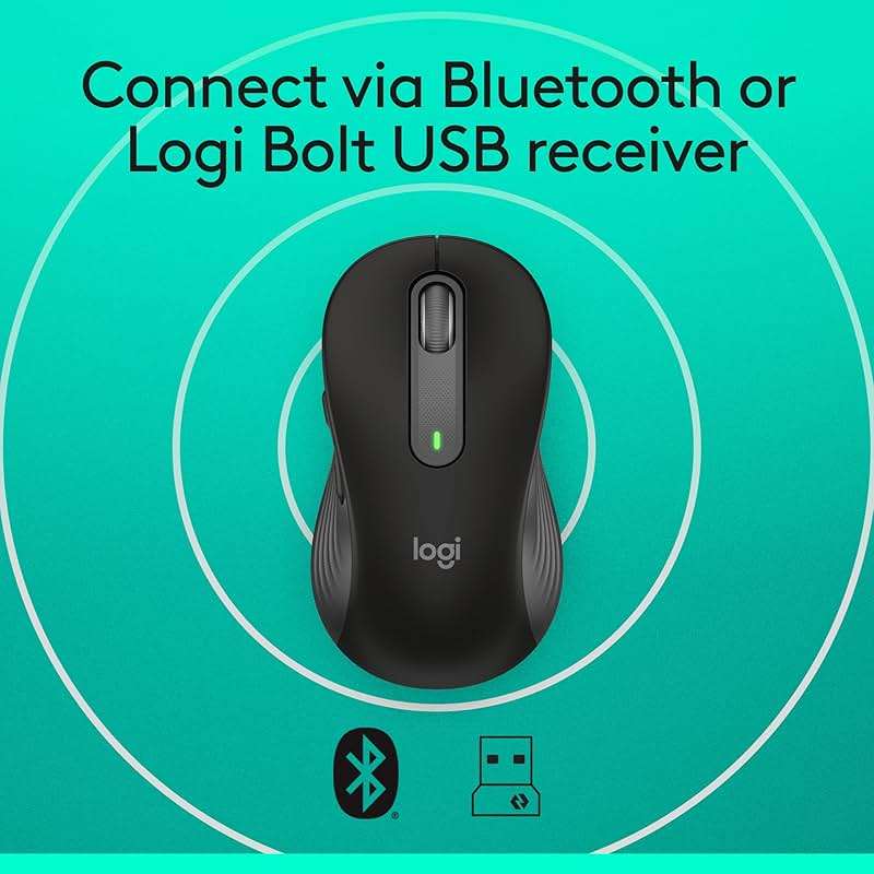 Logitech Signature M650 Wireless Mouse - for Small to Medium Sized Hands, 2-Year Battery, Silent Clicks, Customizable Side Buttons, Bluetooth, for PC/Mac/Multi-Device/Chromebook - Black - Image 6