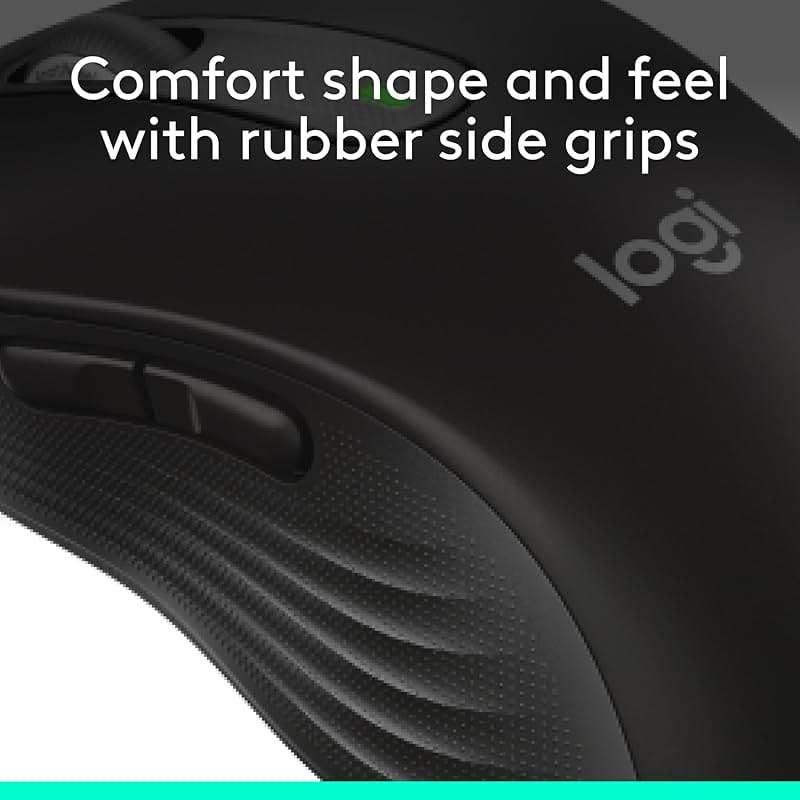 Logitech Signature M650 Wireless Mouse - for Small to Medium Sized Hands, 2-Year Battery, Silent Clicks, Customizable Side Buttons, Bluetooth, for PC/Mac/Multi-Device/Chromebook - Black - Image 9