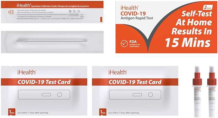 iHealth COVID-19 Antigen Rapid Test, 1 Pack, 2 Tests Total, FDA EUA Authorized OTC at-Home Self Test, Results in 15 Minutes with Non-invasive Nasal Swab, Easy to Use & No Discomfort - Image 7