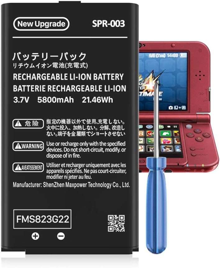 SHENMZ SPR-003 Battery for Nintendo 3DS XL New 3DS XL LL Game Console, (2026 New Version) Ultra High Capacity 5800mAh Li-ion Replacement Battery for Nintendo Switch Game Console SPR-003 Battery - Image 1