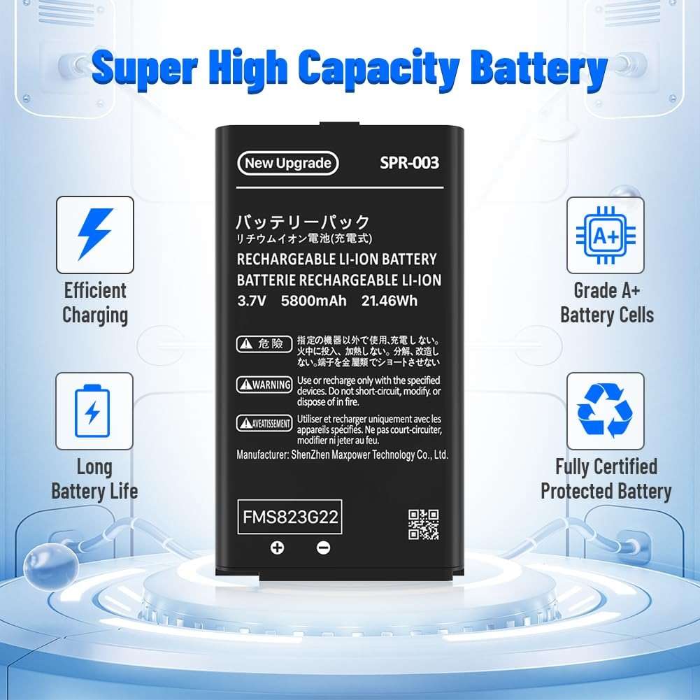 SHENMZ SPR-003 Battery for Nintendo 3DS XL New 3DS XL LL Game Console, (2026 New Version) Ultra High Capacity 5800mAh Li-ion Replacement Battery for Nintendo Switch Game Console SPR-003 Battery - Image 5