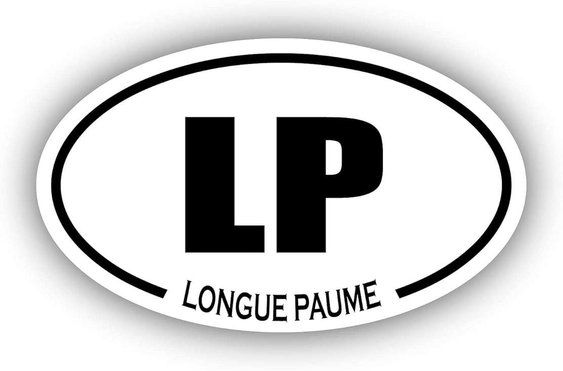 Longue Paume LP Oval Bumper Sticker 3M Vinyl Decal 3 in x 5 in - Image 1