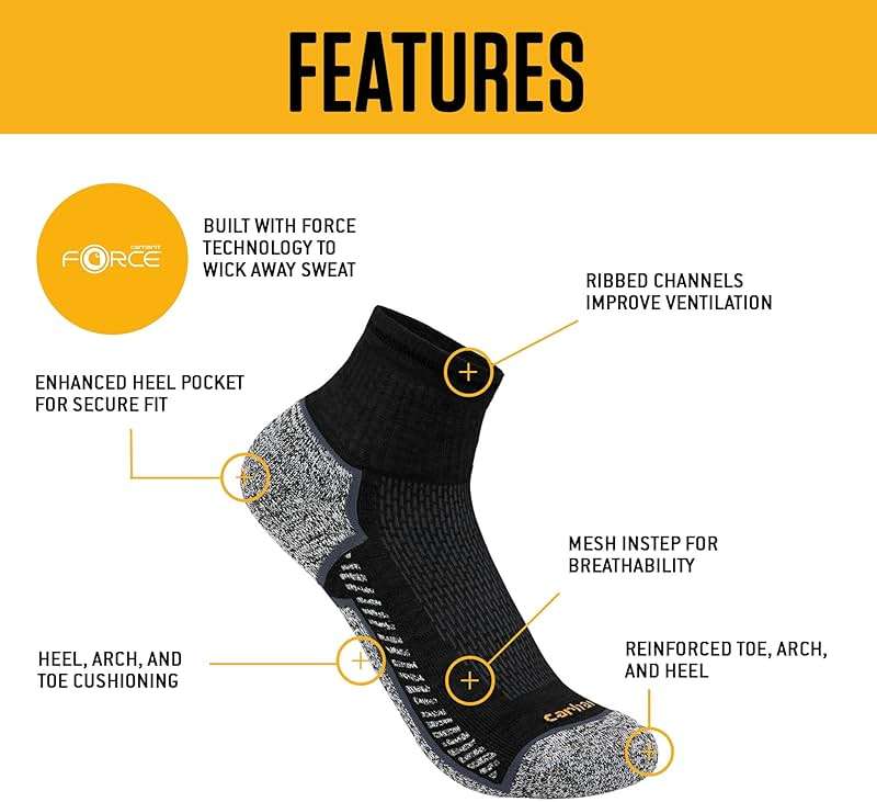 Carhartt Men's Force Midweight Crew Socks (3-Pack) - Image 3