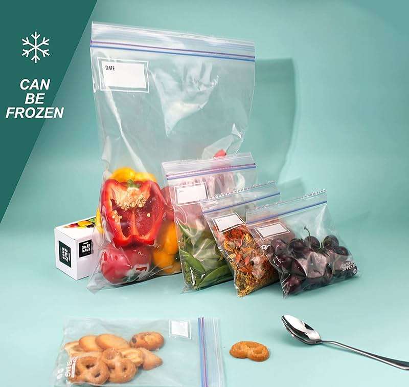 Gallon Zip Storage Bags- 1200 Count, Easy Grip Tabs, Zero BPA, Microwave Safe with Write-On Space, 24 Boxes of 50 - Image 5