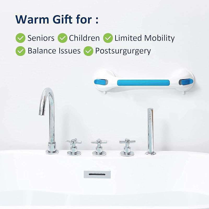 TAILI Suction Shower Grab Bar + Soap Dish Holder Bathroom Safety Handle Bathroom Organizer No Drilling and Removable Suction Mounted - Image 3