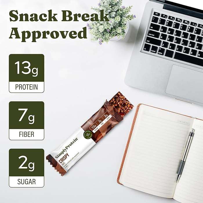 Simply Protein - Crispy Vegan Protein Bars Variety Pack, 3 Flavors - Plant Based, Protein Snacks - 13g Protein, 2g Sugar, 7g Fiber - Gluten Free, Non GMO, Kosher - 12 Bars - Image 3