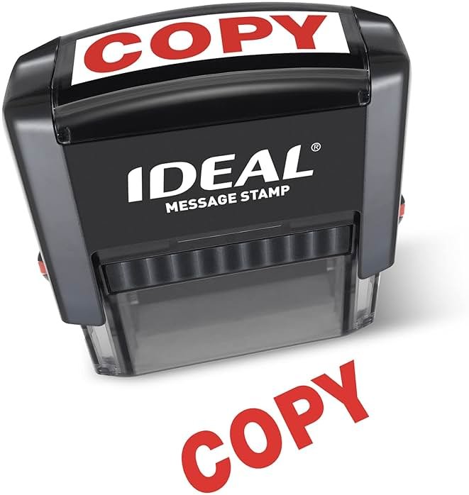 IDEAL Self Inking Stamp – Copy – Red Ink, Impression Size 9/16” x 1-1/2” - Product Image