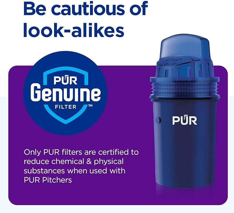 PUR 7-Cup Water Filter Pitcher, Cleaner, Great-Tasting Water, Dishwasher Safe, Powerful, Faster Filtration, LockFit Cap Design - White - Image 5