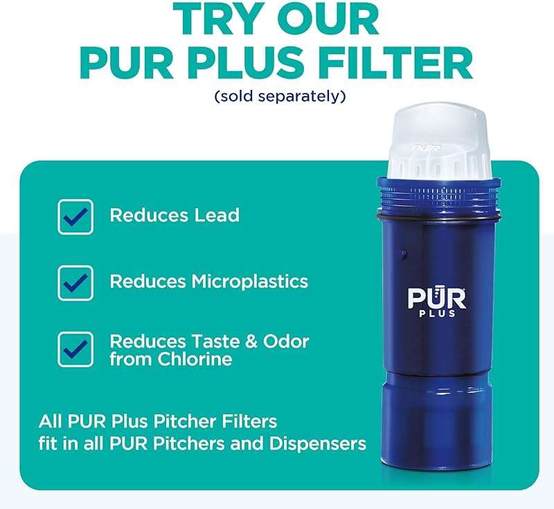 PUR 7-Cup Water Filter Pitcher, Cleaner, Great-Tasting Water, Dishwasher Safe, Powerful, Faster Filtration, LockFit Cap Design - White - Image 8