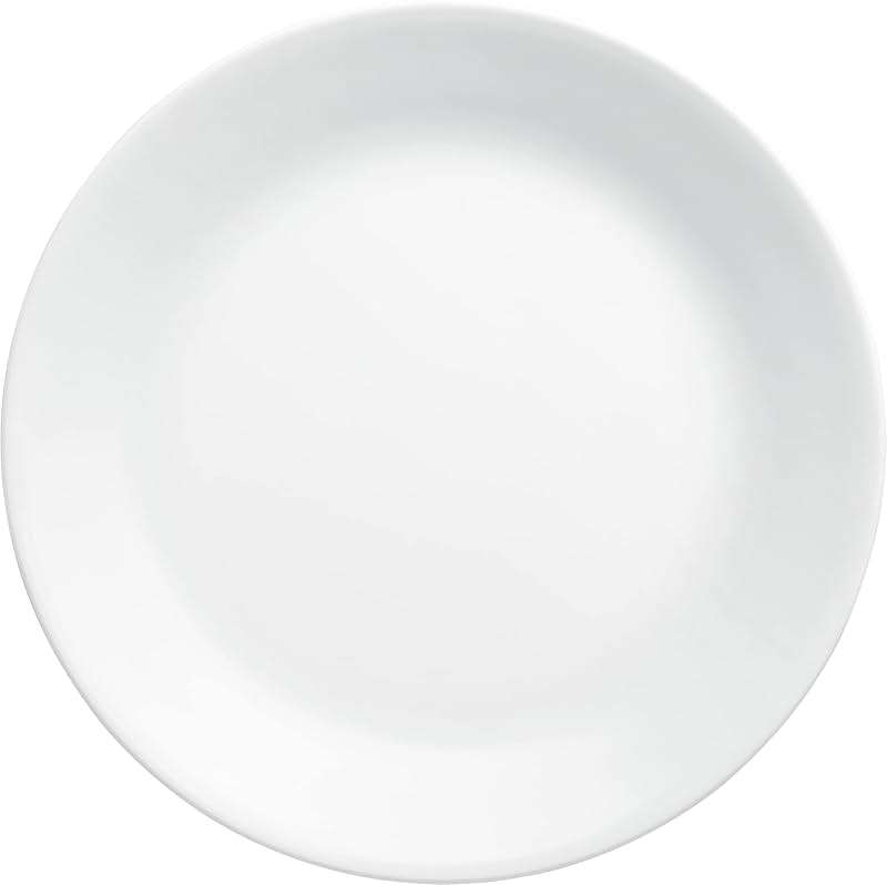 Corelle Vitrelle 4-Pieces 10.25" Glass Dinner Plates Chip & Crack Resistant Glass Dinnerware Set Plates, Winter Frost White - Image 1
