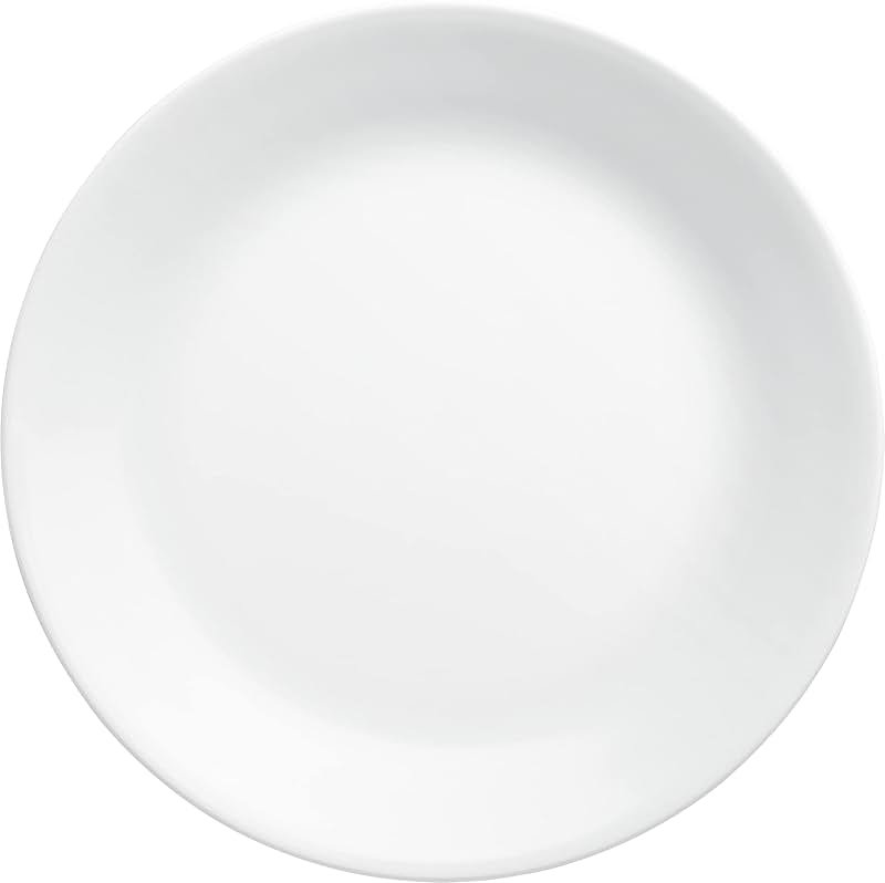 Corelle Vitrelle 4-Pieces 10.25" Glass Dinner Plates Chip & Crack Resistant Glass Dinnerware Set Plates, Winter Frost White - Product Image