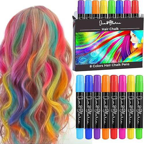 Jim&Gloria Dustless Hair Chalk Gifts for Girls Makeup Kit, Gift for Teen Girl Trendy Stuff, Kids, Teenage Tweens Teenager Temporary and Washable Color Dye Markers Age 7 8 9 10 11 12 13 14 Year Old Toy - Product Image