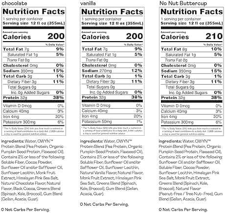OWYN Only What You Need Pro Elite Protein Shake Variety Pack, 32g Protein, 0g Sugar, High Protein, Dairy Free, Gluten Free, Plant Based Protein Drink, 12 Count - Image 2