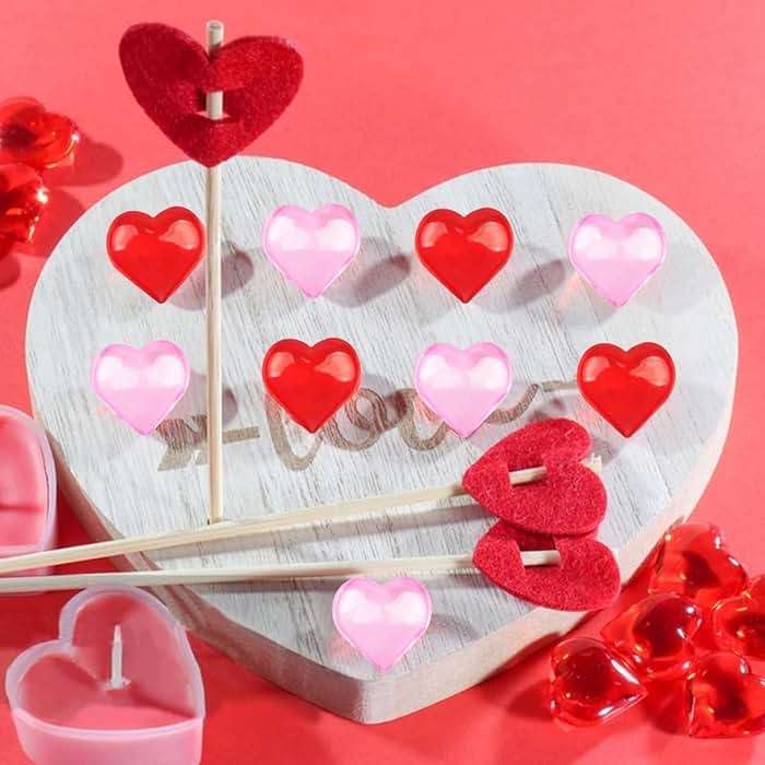 Fangoo 110 Pieces Red Pink Acrylic Heart Gems for Valentine's Day Decor Heart Rocks Vase Filler Table Scatter for DIY Crafts Engagement Wedding Anniversary Home Decoration - Image 6