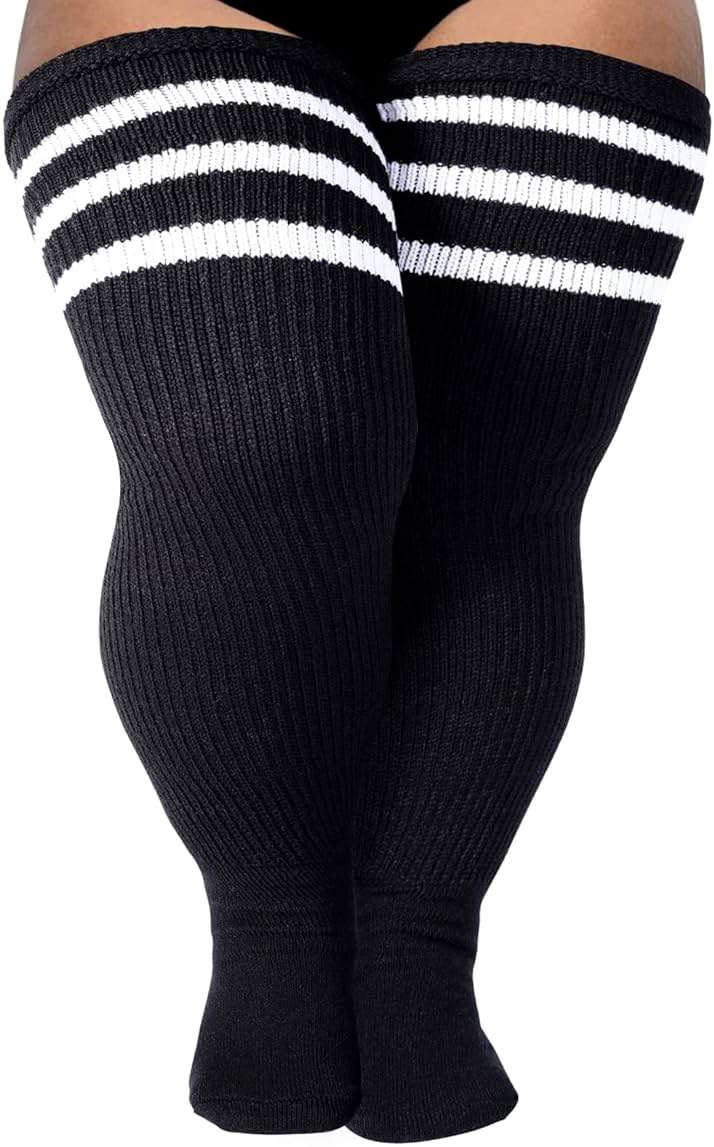 LOUSGUTA Plus Size Thigh High Socks for Thick Thighs- Extra Long Womens Cable Knitted Over Knee High Leg Warmer - Image 1