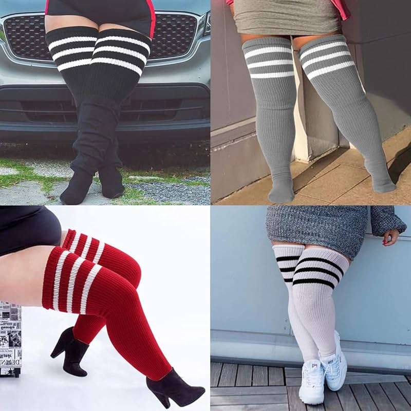 LOUSGUTA Plus Size Thigh High Socks for Thick Thighs- Extra Long Womens Cable Knitted Over Knee High Leg Warmer - Image 7
