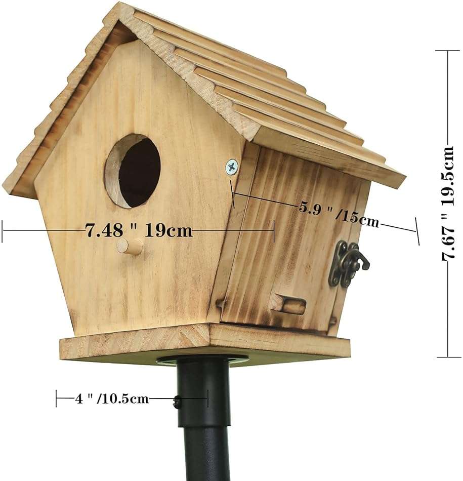 STARSWR Bird House,Outdoor Bluebird House for Outside Clearance,Wooden Birdhouse Finch Cardinals Hanging Birdhouse Nesting Box for Wild Bird Viewing - Image 6
