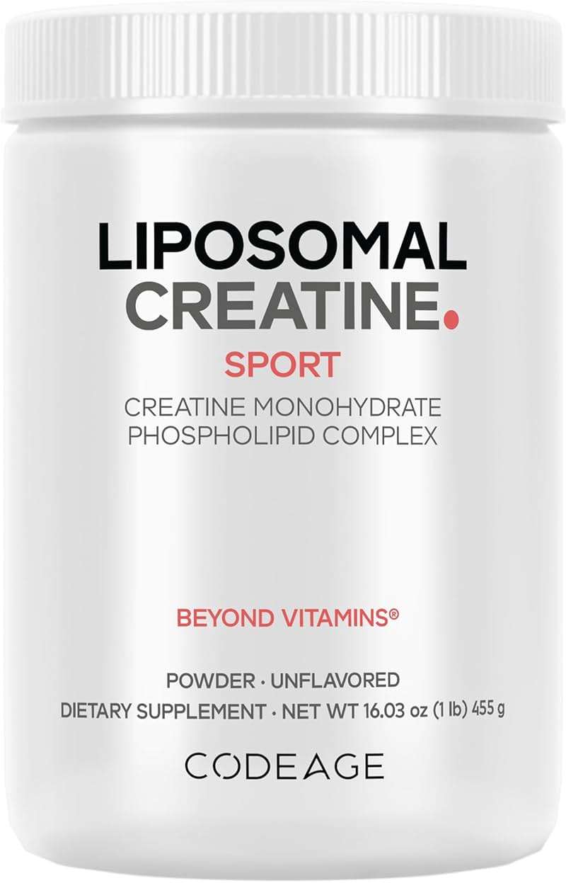 Codeage Liposomal Creatine Powder Supplement - 3-Month Supply - 5000mg Creatine Monohydrate Pre Workout & Post Workouts - Unflavored Creatine, Pure Creatine Powder, Creatinine for Sports - 90 Servings - Image 1