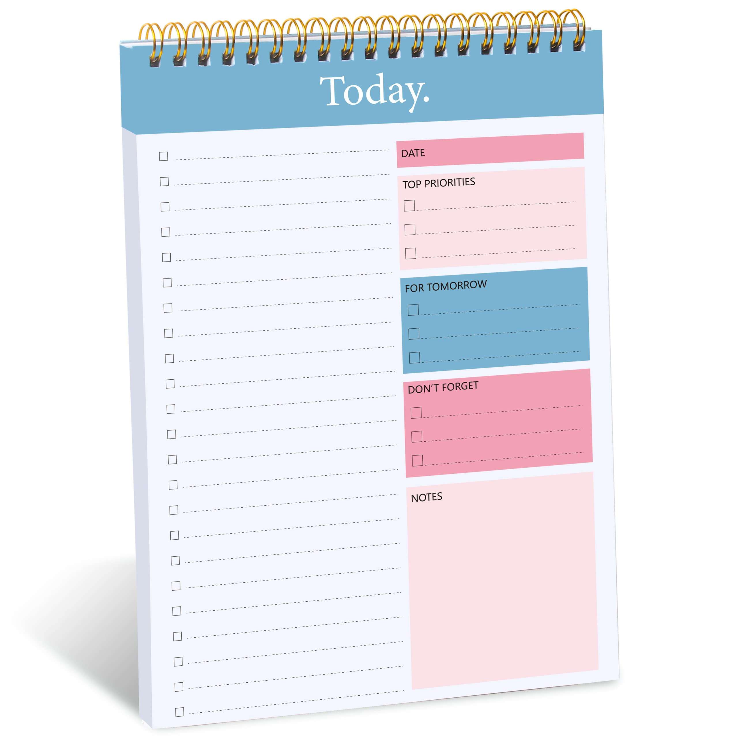 104 Pgs To Do List Notepad - Daily Planner Notepad Undated 52 Duplex-Printed Undated Sheets Tear Off, 6.5" x 9.8" Checklist Productivity Organizer with Hourly Schedule for Tasks - Image 2