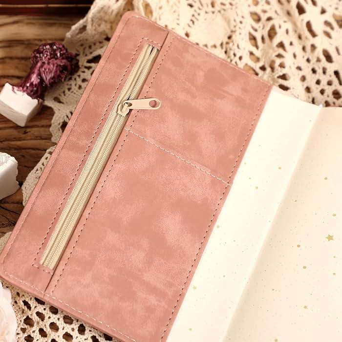 Lock Diary for Women Girls Vintage Lock Journal Refillable Personal Locking Diary Leather Locking Journal Writing Notebook B6 Secret Journal with Combination Passwords 5.5 x 7.8 in, Sunflower Pink - Image 8