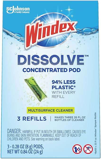Windex Dissolve Concentrated Pods, Multisurface Cleaner, 3 Concentrated Dissolvable Refill Pods - Image 9