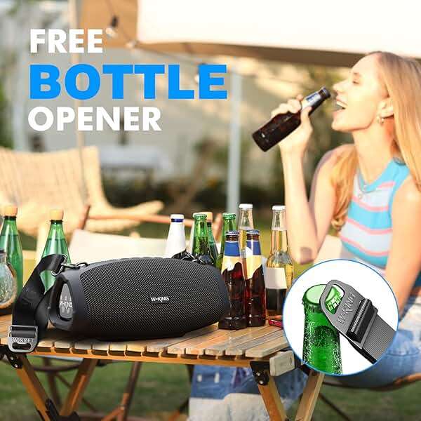 W-KING Bluetooth Speaker, 120W Max Loud Portable Speakers Bluetooth Wireless Boombox, IPX6 Waterproof Party Large Outdoor Speaker, 70W Triple Passive Radiators- Deep Bass/Subwoofer*2, 42H, TF, AUX, EQ - Image 6