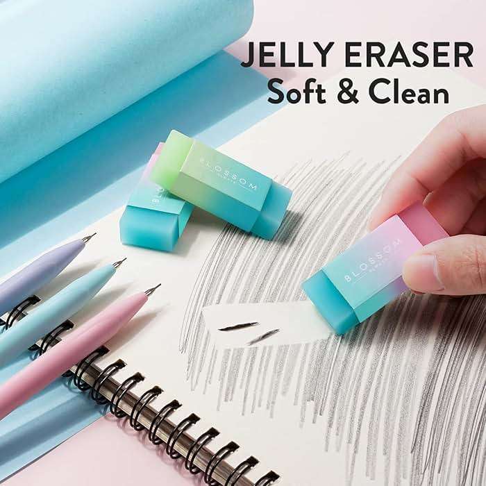 Four Candies Cute Mechanical Pencil Set, 6PCS Pastel Mechanical Pencils 0.5 & 0.7mm with 360PCS HB Leads, 3PCS Erasers and 9PCS Eraser Refills, Aesthetic School Supplies for Girls Writing - Image 4