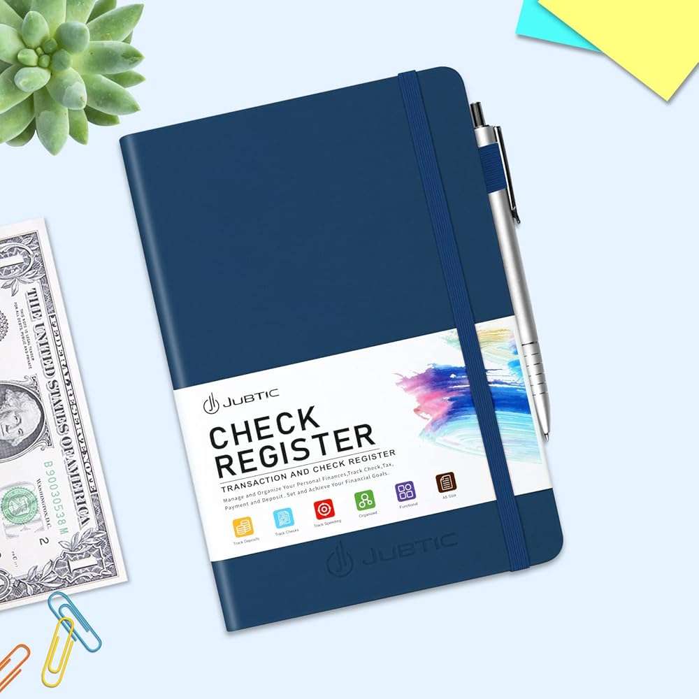JUBTIC A5 Check Registers for Personal Checkbook, Ledger Transaction Registers Log Book for Small Business. Track Payments, Finances, Deposits, Debit Card and Bank Account - Blue - Image 6