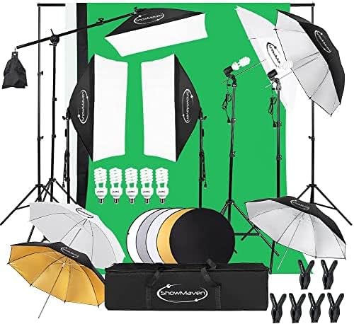 ShowMaven Photography Lighting Kit, Softbox Lighting Kit with Photo Backdrop for Product Photography, Portrait photography, Video Shooting Photography - Product Image