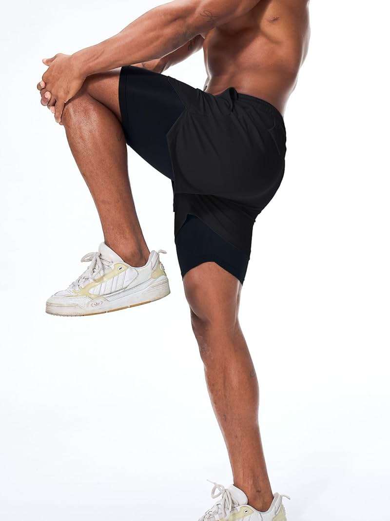 Surenow Mens Running Shorts,Workout Running Shorts for Men,2-in-1 Stealth Shorts, 7-Inch Gym Yoga Outdoor Sports Shorts - Image 3