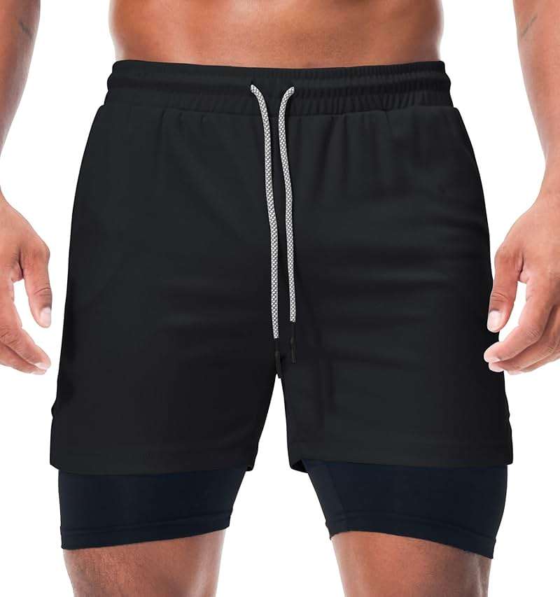 Surenow Mens Running Shorts,Workout Running Shorts for Men,2-in-1 Stealth Shorts, 7-Inch Gym Yoga Outdoor Sports Shorts - Image 6