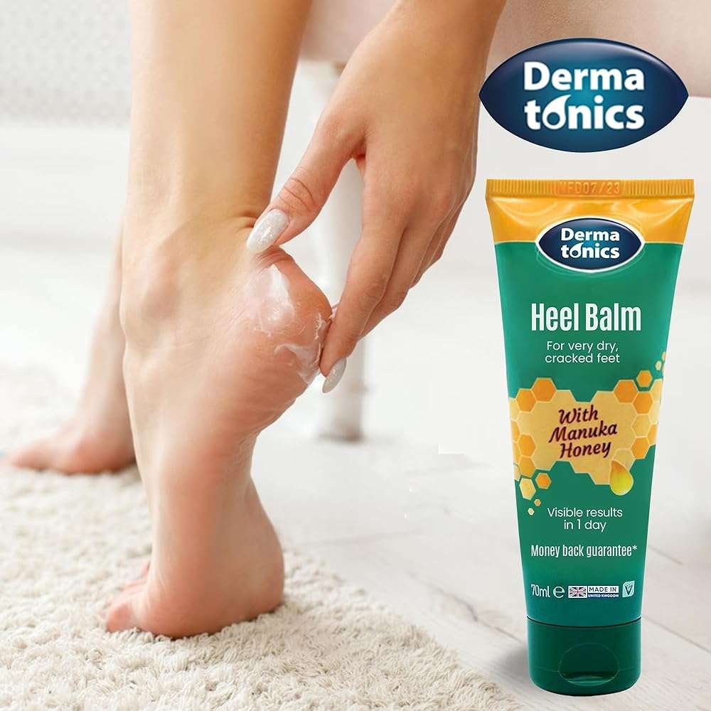 Dermatonics Foot Cream for Dry Cracked Heels - 25% Urea with Manuka Honey, Intensive Moisturizing Heel Treatment, Callus Remover, Exfoliating Care for Rough Feet Elbows Hands - Skin Repair, 2.37 oz - Image 4