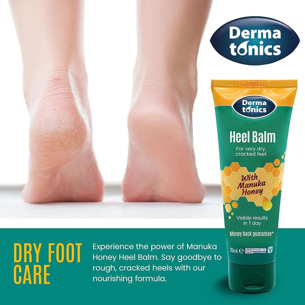 Dermatonics Foot Cream for Dry Cracked Heels - 25% Urea with Manuka Honey, Intensive Moisturizing Heel Treatment, Callus Remover, Exfoliating Care for Rough Feet Elbows Hands - Skin Repair, 2.37 oz - Image 5