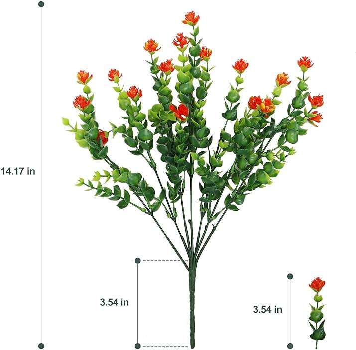 YIBUKIY 20 Bundles Artificial Flowers Outdoor Fake Plants, UV Resistant No Fade Faux Plastic Greenery Shrubs for Hanging Planter Garden Porch Window Box Outside Decoration,Home Indoor Decor, 5 Colors - Image 3