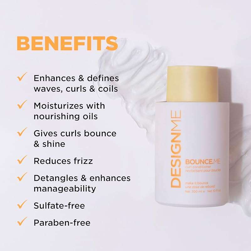 Design.Me BOUNCE.ME Curl Conditioner | Curl-Defining, Added Bounce, Nourishing, Anti-Frizz Formula| Boost Shine & Moisturising Conditioner for All Curly Hair Types - Image 2