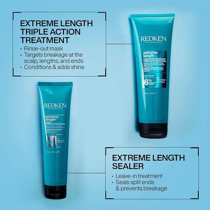 Redken Redken Extreme Length Triple Action Treatment Mask, Rinse-Out Mask With Biotin & Niacinamide - Image 11