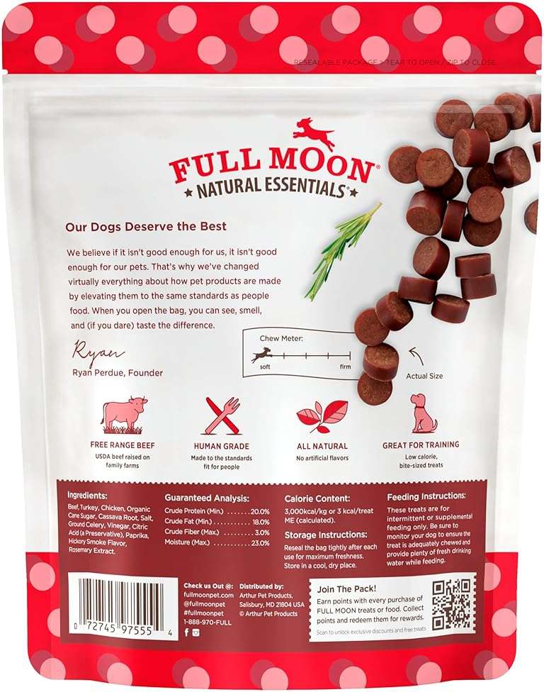 Full Moon All Natural Human Grade Dog Treats, Essential Beef Savory Bites, 14 Ounce - Image 2