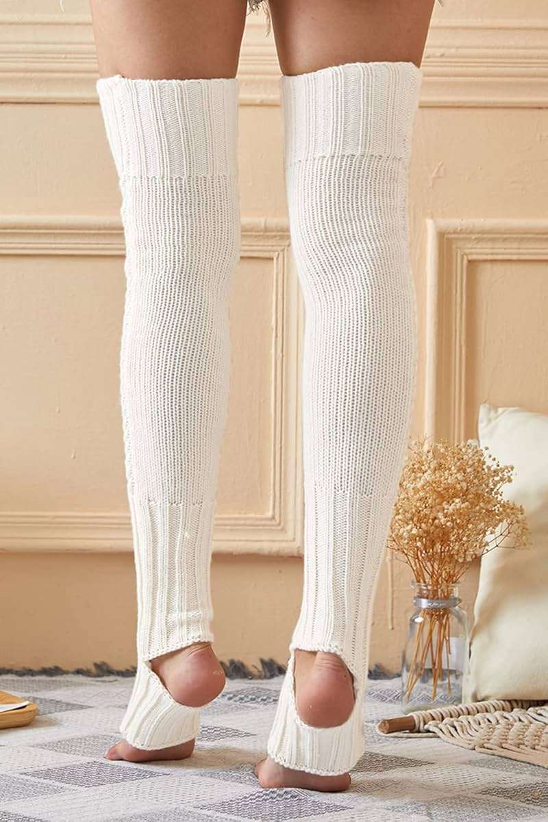 SherryDC Women's Cable Knit Thigh High Leg Warmer Socks Over Knee High Footless Boot Stockings - Image 3