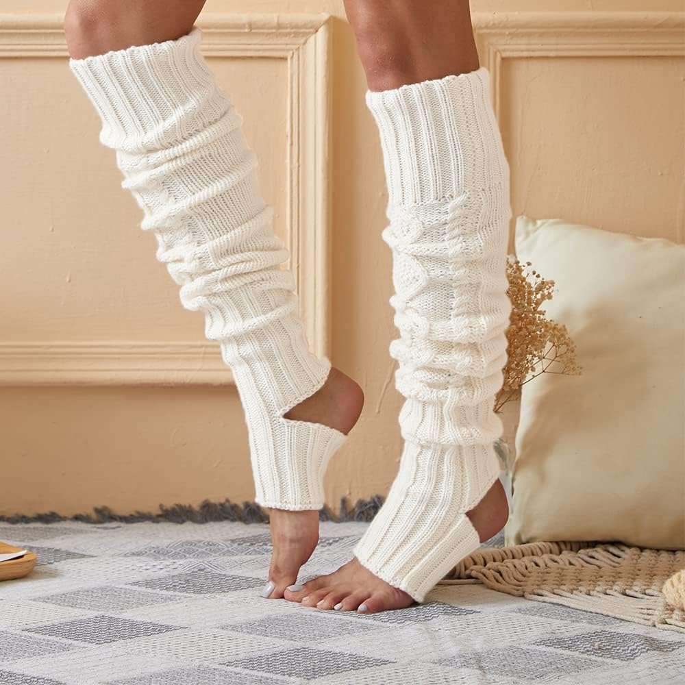 SherryDC Women's Cable Knit Thigh High Leg Warmer Socks Over Knee High Footless Boot Stockings - Image 5