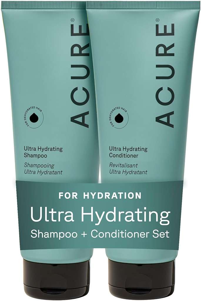 Acure Ultra Hydrating Shampoo and Conditioner Set - Moisturizing Set with Argan Oil for Women & Men with Dry, Damaged, Straight or Curly Hair, 100% Vegan, Paraben Free, Sulfate Free - 8 fl oz (2 Pack) - Image 1