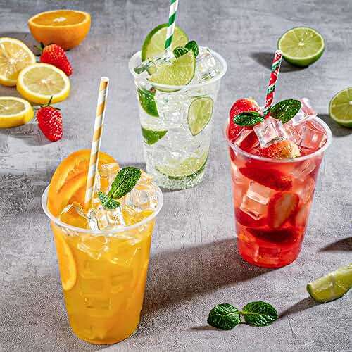 FOCUSLINE 200pack 16 oz Clear Plastic Cups Disposable, Plastic Clear Cups Disposable, DrinkIng Cup for Water, Juice, Soda, Ice Coffee - Image 2