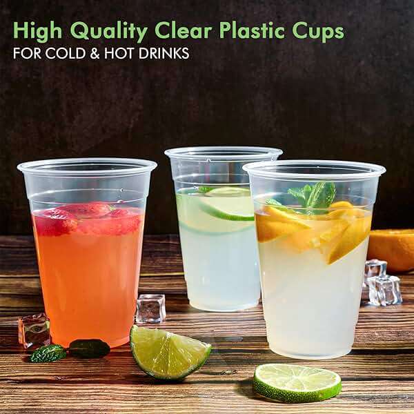 FOCUSLINE 200pack 16 oz Clear Plastic Cups Disposable, Plastic Clear Cups Disposable, DrinkIng Cup for Water, Juice, Soda, Ice Coffee - Image 5