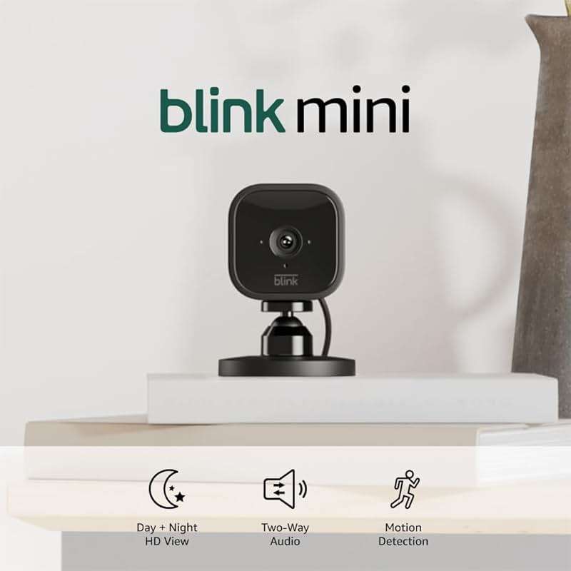 Blink Mini - Compact indoor plug-in smart security camera, 1080p HD video, night vision, motion detection, two-way audio, easy set up, Works with Alexa – 1 camera (Black) - Image 5